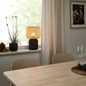 SYMFONISK, акустическая лампа с Wi-Fi, бамбуковый абажур