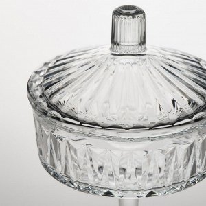 САЛЛЬСКАПЛИГ, чаша с крышкой, прозрачное стекло с рисунком, 10 см