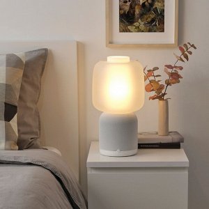 SYMFONISK, акустическая лампа с Wi-Fi, стеклянный абажур, белый