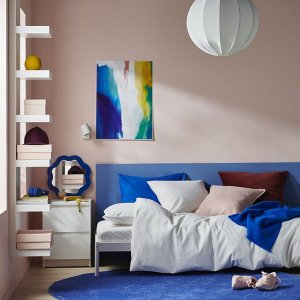 ПОСТЕЛЬНОЕ белье, пододеяльник и 2 наволочки, белое, 200x230/50x80 см