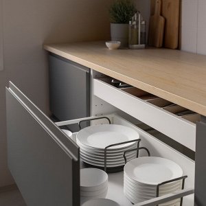 UPPDATERA, Подставка для тарелок, антрацит, 15-23 см
