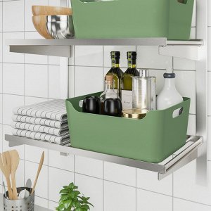 UPPDATERA, Коробка, зеленая, 34х24 см