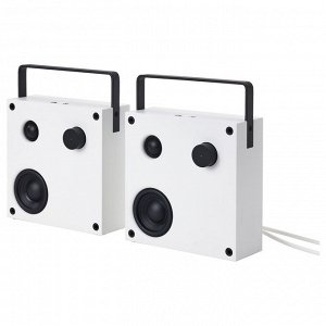 VAPPEBY, bluetooth-колонки, белый / комплект из 2-х gen 3, 20x20 см