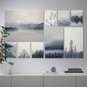 ГРЕНБИ, картина, набор из 9 штук, голубой пейзаж, 179x112 см