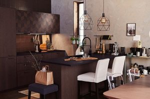 BRUNSTA, подвесной абажур для лампы, черный, 30 см