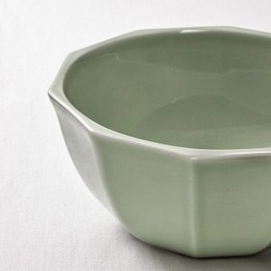 СТРИММИГ, миска, керамогранит светло-серо-зеленый, 15 см
