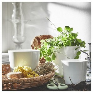 SOJABNA, горшок для растений, белый, 9 см