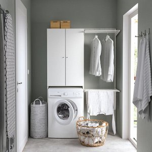 IKEA NYSJÖN, шкаф для стиральной машины, белый, 65x190 см