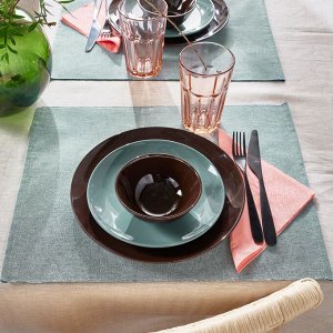 SVARTSENAP, Сервировочная салфетка, зелено-голубой, 35х45 см