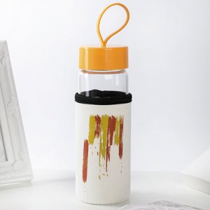 Бутылка в чехле "Краска" 400 мл, 6,5х19 см, рисунок МИКС