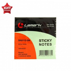 Липкий блок 76х76мм 100л зеленый пастель LAMARK1112-GN