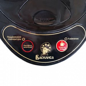 Чайник-термос электрический 900 Вт, 4,5 л ВАСИЛИСА ТП5-900 "Райские цветы" черный