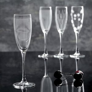 Набор бокалов для шампанского «Лаунж клаб», 4 шт, 170 мл