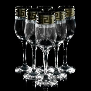 Набор бокалов для шампанского «Греческий узор», 200 мл, 6 шт