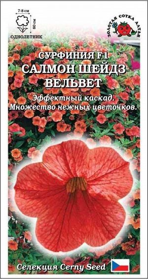 Петуния Сурфиния Салмон Шейдз Вельвет F1 /Сотка/ 5шт/ оранж. ампел. h-100см d-8см Cerny/*500