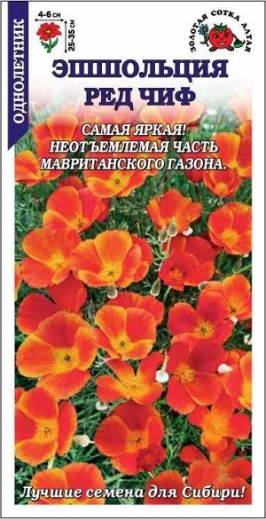 Эшшольция Ред Чиф /Сотка/ 0,2г/ оранж.-красн. h-35см, d-6см/*1200