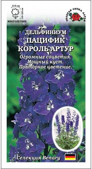 Дельфиниум Пацифик Король Артур /Сотка/ 7шт/ h-120см d-5см Benary/*