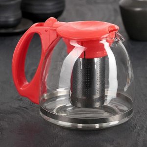 Чайник заварочный «Фиона», 1,1 л, с металлическим ситом, цвет красный