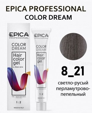 COLORDREAM 8.21 Гель-краска светло-русый перламутрово-пепельный, 100 мл.