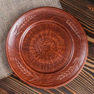 Тарелка "Лана" декор, красная глина, 21,5 см