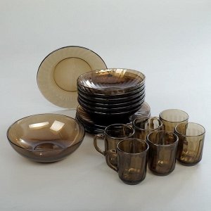Сервиз столовый Elica, 19 предметов, цвет коричневый