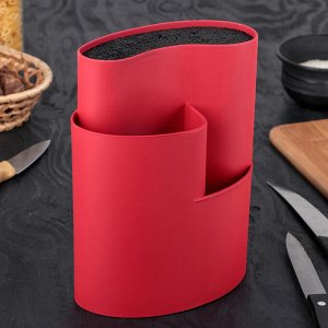 Подставка для ножей и столовых приборов «Нео», 18?11 см, цвет красный