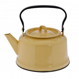 Чайник 3,5 л, эмалированная крышка, закатное дно, цвет бежевый
