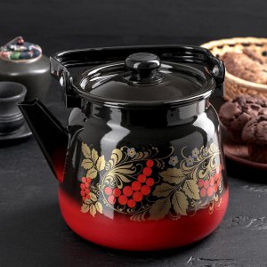 Чайник «Рябинка», 3,5 л, цвет красно-чёрный МИКС