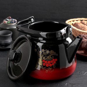 Чайник «Рябинка», 3,5 л, цвет красно-чёрный МИКС