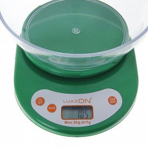 УЦЕНКА Весы электронные кухонные LuazON LVK-504, до 5 кг, МИКС