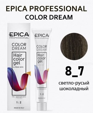COLORDREAM 8.7 Гель-краска светло-русый шоколадный, 100 мл.