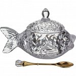 ИКОРНИЦА &quot;РЫБКА&quot; С ЛОЖКОЙ 15*7*10 СМ. КОЛЛЕКЦИЯ &quot;MUZA&quot; (КОР=24ШТ.)