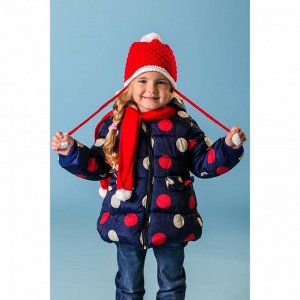 Комплект для девочки (шапка, шарф), размер 50, цвет красный