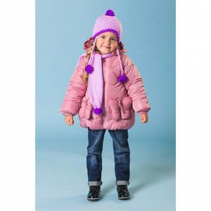 Комплект для девочки (шапка, шарф), размер 50, цвет фиолетовый
