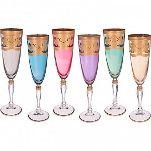 Набор бокалов для шампанского из 6 шт. "венециано" 200 мл.высота=24 см. (кор=1набор.)