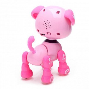 ZABIAKA Интерактивный щенок «Маленький друг: Рокси», поёт песенки, цвет розовый