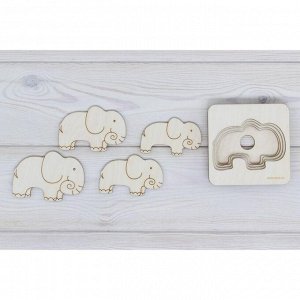 Деревянная головоломка вкладыш «Слон»