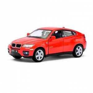 Машина металлическая BMW *6, 1:38, открываются двери, инерция, цвет красный