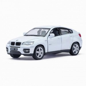 Машина металлическая BMW *6, 1:38, открываются двери, инерция, цвет белый