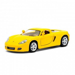 Машина металлическая Porsche Carrera GT, 1:36, открываются двери, инерция, цвет жёлтый