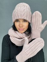 Комплект шапка с флисом + хомут + варежки
