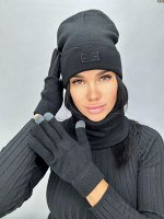 Комплект шапка  + снуд + перчатки