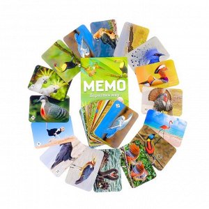 Настольная игра "Мемо. Пернатый мир", 50 карточек + познавательная брошюра