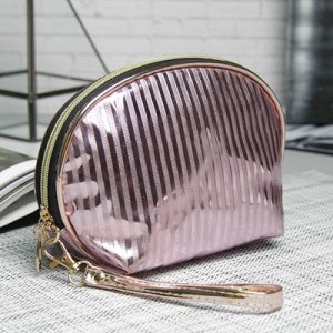 Косметичка-сумочка Полоски, 21*10*14, отд на молнии, ручка, розовый
