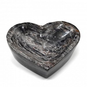 Лоток для скрепок из авантюрина синего "Сердце", 103*80*28мм, 383г