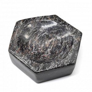 Лоток для скрепок из авантюрина синего "Шестигранник", 85*95*28мм, 389г