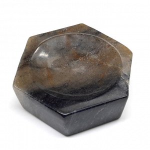 Лоток для скрепок из авантюрина синего "Шестигранник", 85*95*30мм, 405г