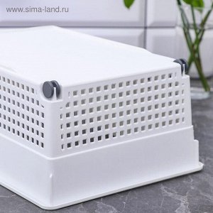 Контейнер для хранения хозяйственный «Лофт», 31x21x12,5 см, на колёсах, белый