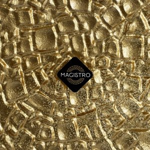 Тарелка подстановочная Magistro «Кринкл», d=33 см, стекло, золотистая