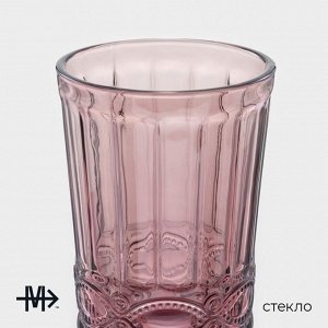 Набор стаканов Magistro «Ла-Манш», 350 мл, 8*12,5 см, 6 шт, стекло, цвет розовый
